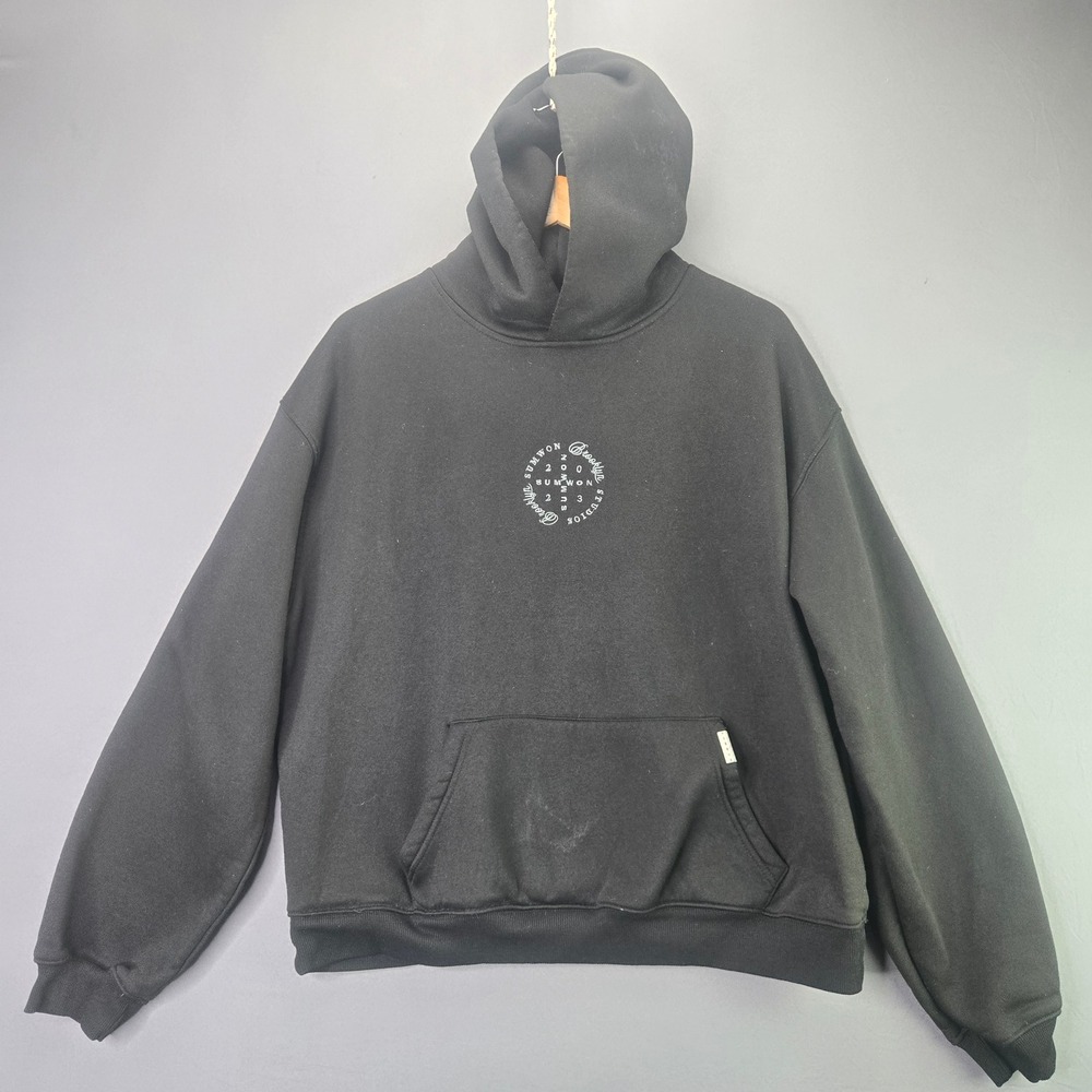 Sumwon Brooklyn Studios Hoodie Sweatshirt Black Embroidered Streetwear Mens XL